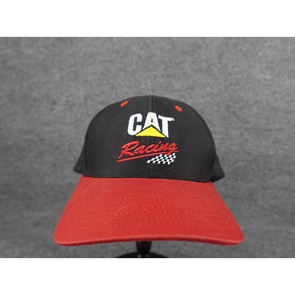 Caterpillar Racing‎ Hat Mens OSFM Black Red Vintage Snapback Cyrk CAT Logo